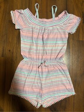 The Children’s Place Toddler Girls Striped Off the Shoulder Romper - 5t